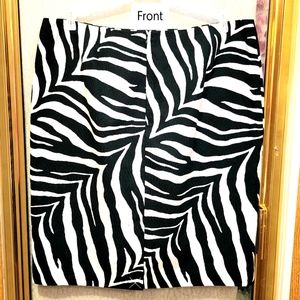 Talbots Zebra Print Lined Modest Pencil Skirt